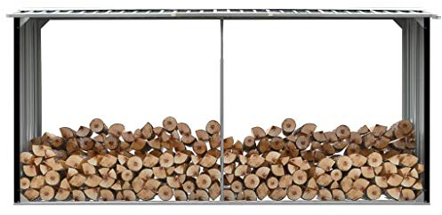 GuyAna Brennholzlager Verzinkter Stahl 330 x 92 x 153 cm Brennholzlager Holzunterstand FüR Kaminholz Aussen FeuerholzstäNder Kaminholz Unterstand Anthrazit