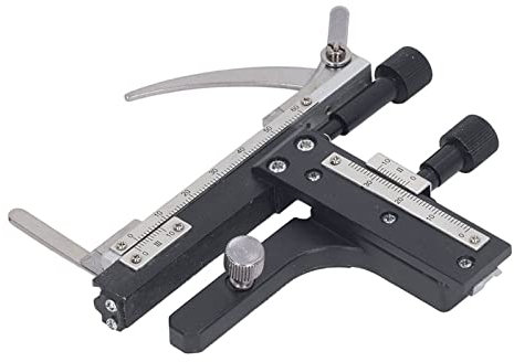 Calibro Per Microscopio, su Giù Sinistra Destra Righello Mobile Microscopio in Lega di Alluminio Calibro Mobile Tavolino Meccanico Microscopio Nonio Per Fette in Movimento Continuo