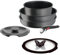 Tefal Ingenio Lot 6 pièces, Induction, Fonte d’aluminium, Poêle, Wok + couvercle verre, Cocotte + couvercle fonte, Poignée amovible, Compatible lave-vaisselle, Inspiration L867S604