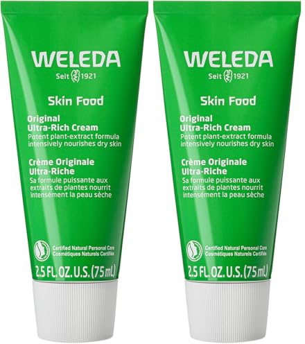 WELEDA Bio Skin Food Feuchtigkeitscreme 75ml - reichhaltige Naturkosmetik Hautpflege SkinFood Hautcreme zur Pflege von sehr trockener Haut. Natürliche Körper- & Gesichtscreme nährt die Haut intensiv