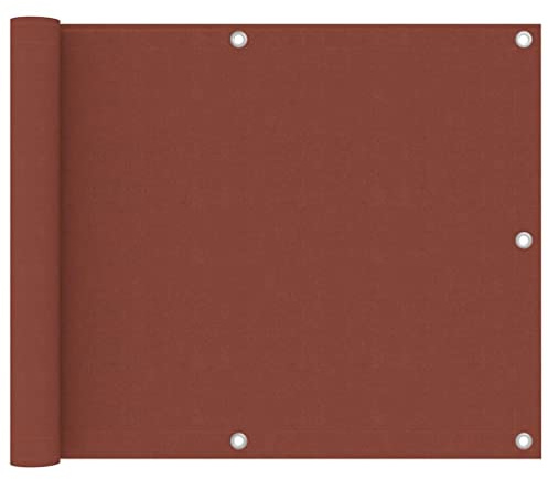 MNISDFL Sichtschutz Balkon seitenwand Zaun sichtschutz Balkon-Sichtschutz Terracotta-Rot 75x500 cm Oxford-Gewebe