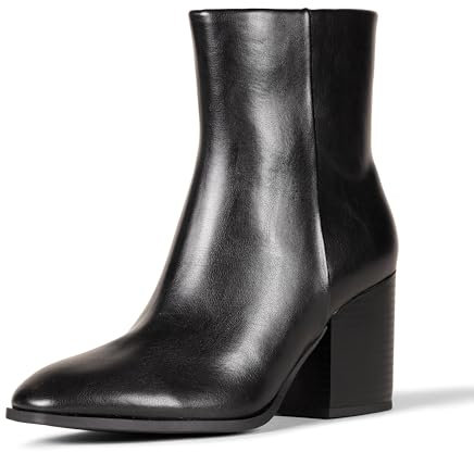 Amazon Essentials Stivaletti con tacco semplice Donna, Nero, 36 EU