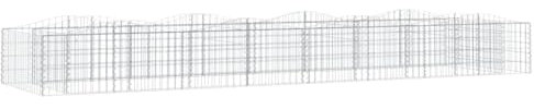 vidaXL Gabions Raised Bed with High Arch, Gabion Basket with Sturdy Construction, Wire Basket for Garden Patio, Plant Basket, Galvanised Iron