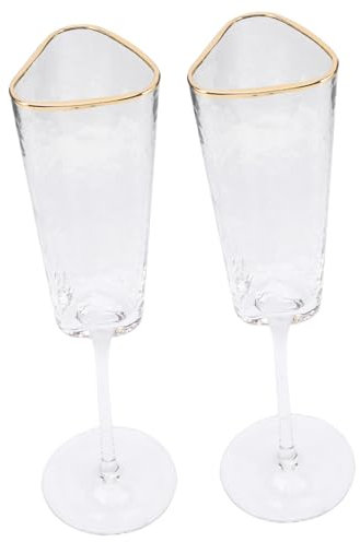 Hoement 2pezzi Bicchieri Flute Cristallo Per Matrimoni Eleganti e Trasparenti Per Feste e Banchetti Facili Da Pulire e Perfetti Per Vino Cocktail e Bevande Design Vintage e Raffinato