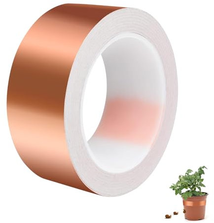 Kupferband Gegen Schnecken, 20mm x 20m Klebeband Schneckenzaun Schneckenschutz für Hochbeet Pflanzen, Selbstklebend Schneckenabwehr Kupfer Schneckenband Schneckenfalle Anti Schnecken (1, 20MM*20M)
