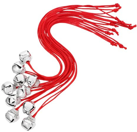ibasenice 10stücke Teiliges Weihnachtsbaum Glocken Dekorative Kleine Glöckchen Für Festliche Weihnachtsdekoration Für Innen Und Außenbereich Mit Rotem Band