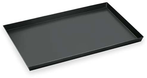 4 teglie per pizza rettangolare 60 x 40 x 3 cm, in lamiera blu, con bordo bordato
