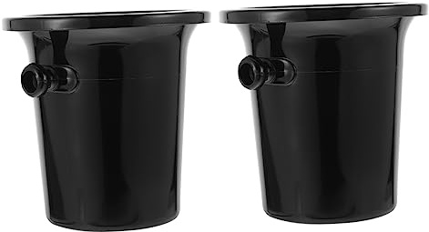 CIYODO 2piezas Cubeta para Hielo y Escupidera Doble con Asa Cubo Redondo De Plástico Negro para Degustación De Vino Uso Versátil Bares y Fiestas