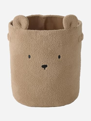 VERTBAUDET Kinderzimmer XL Aufbewahrungskorb BÄR, Teddyfleece braun