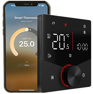 Qiumi Matter Smart Thermostat für individuelle Gas- / Wasserkesselheizung funktioniert mit Alexa Google Home Homekit Apple Home, Trockenkontakt 5A 95~240V AC