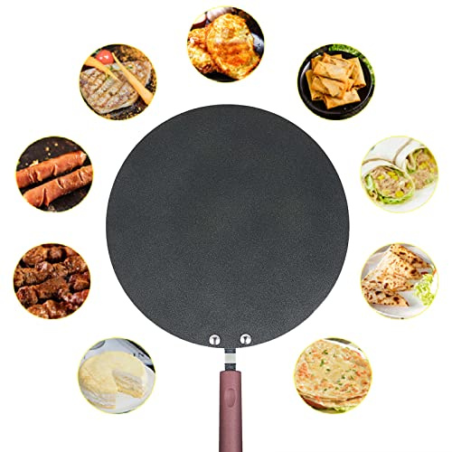 Skillet Frying Pan, Non Stick Flat Skillet Teppanyaki Pan with Stay Cool Handle for Cooking Eggs Omelettes Pancake and More