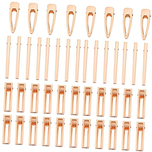 CALLARON Lot De 50 Pinces à Bec De Canard Métalliques Ajourées 8 Cm Mixte, Accessoire Cheveux Femme Diy, Barrettes Résine Époxy, Usage Coiffure Maquillage Voyage