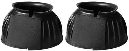 MiOYOOW Cloches Protection pour Chevaux, Cloche de Cheval Bottes de Protection pour Sabot, de Sabot en Caoutchouc avec Fermeture Auto-agrippante, Entraînement, Compétition, Rééducation