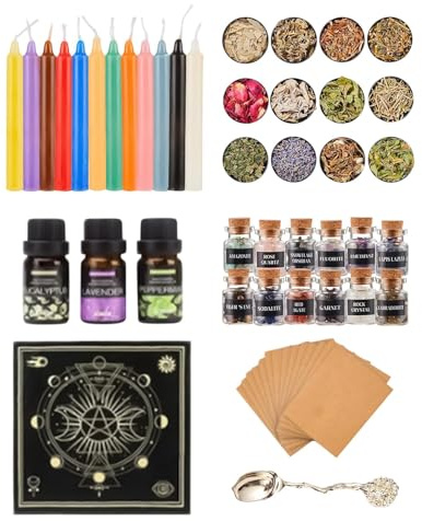Witch Altar Accessory Set - Complete Rituals Accessories | Ritual Supplies & Tools, Ideal Set For Beginners, Spiritual Practices, Family
