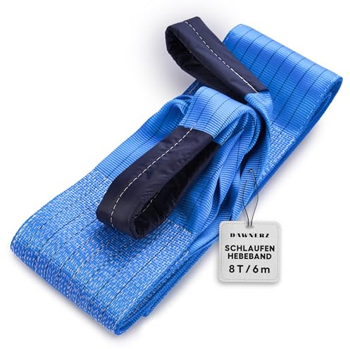 Schlaufen-Hebeband 8 t WLL – 6 m Nutzlänge – zweilagige Hebeschlinge | Polyester-Bandschlinge Typ B2 nach DIN EN 1492-1