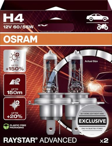 Osram Scheinwerferlampe H4 Raystar Advanced 2.0 2 Stück Scheinwerferlampe