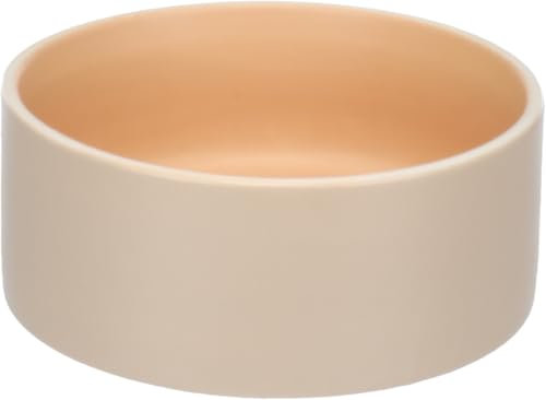 Flamingo Bol pour nourriture et eau de hanche ronde beige/orange - 800 ml, luxe en céramique de haute qualité, robuste et durable, design élégant