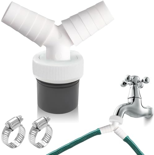 Geschirrspüler und Waschmaschine Abfluss Adapter mit Abgang für Rohr Ø40 mm und Eingang Ø19-23mm,Ablaufschlauch Adapter,Ablaufschlauch Endstück,Waschmaschine Geschirrspüler Anschluss Ablauf