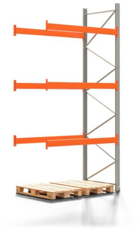 REGALWERK Palettenregal Artus - Anbauregal mit 4 Ebenen - Fachlast 3.000 kg - 4.000 x 1.900 x 1.100 mm (HxBxT) - Schwerlastregal