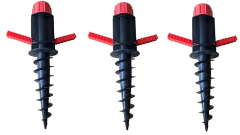 KEALLANS 3X Ombrellone da Spiaggia Ancoraggio di Sabbia Esterno Trivella per Erba Supporto Un Spirale Supporto per Stoccaggio Heavy Duty Patio Prato Giardino Domestico