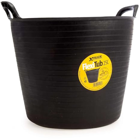 Scaffs UK Reinforced Flexi-Tub – Heavy Duty Flexible Builders Bucket with Handles | Impact-Resistant Plastic | 15L / 25L / 42L | Multiple Colours for Garden, Construction & Home (6, 25L)