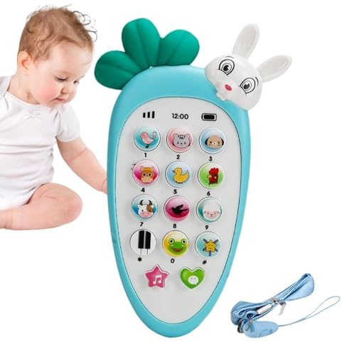 Baby Telefon Spielzeug - Karotte Zelle mit und Musik, Kinder und lernen Fälschung für Babys, Vorschulgeburtstag Mädchen Junge 6 Monate+