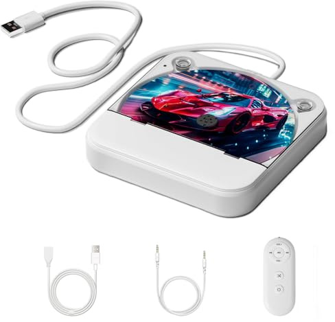 Lecteur CD portable anti-saut pour voiture et maison, avec entrée USB/AUX pour TV/ordinateur, décodeur intégré, design compact