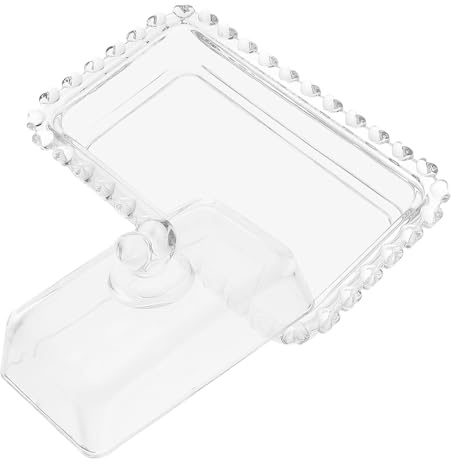 Angoily Mantequera de Vidrio con Tapa Transparente y Diseño Elegante Recipiente para Mantequilla y Queso Bandeja para Postres para Conservar Frescura Encimeras Domésticas