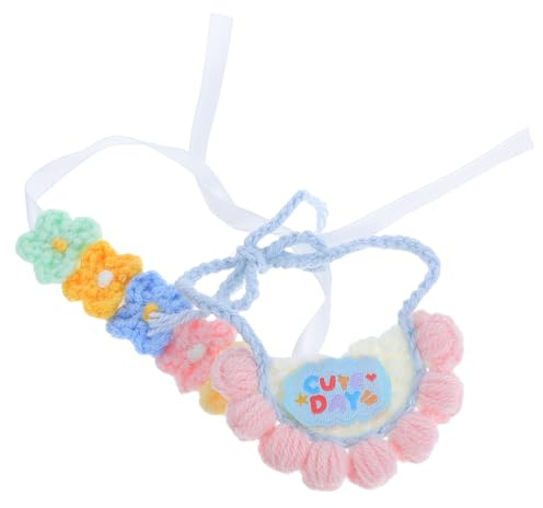 Toyvian Tricoté Réutilisable pour Poupées Filles Bandeau Floral et Bavoir Doux Tenue Pratique pour Peluches Habits Confortables pour Déguisement et Collection