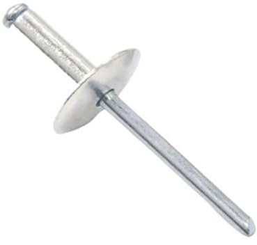 Rivetti ciechi a testa larga, Rivetti ciechi in alluminio con testa flangiata grande, confezione da 30 o 50 pezzi, misure multiple(4x10x12mm,50Pcs)