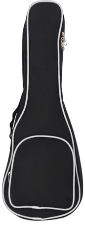 IKFGTJRE Gitarrväska 53 cm väska vadderad vattentät fickor fyra strängar gitarrfodral förtjockad förvaring Oxford tyg ryggsäck, Svart, En storlek, En stil