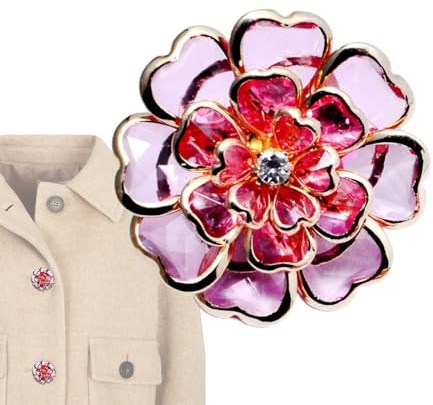 Blomformade knappar för kvinnor, vintage stil, fancy, för gör-det-själv-projekt och dekoration, metall i blomform | pluggar med klämma för kvinnliga blusknappar och smycken
