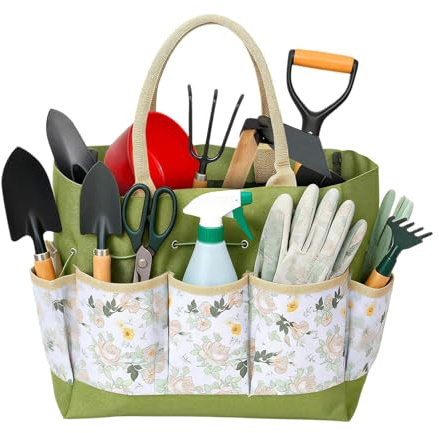 Tool Tote,with Handle Heavy Duty Storage | Garden Hand Tools Tote Bag | for Men Women Electrician Contractor Outdoor Yard Patio Lawn Gloves Gadgets Utility