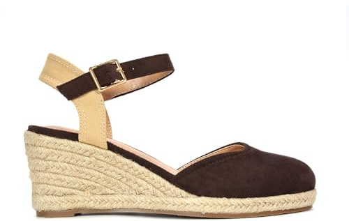 Women's Ankle Strap Wedge Ladies Platform Espadrille Closed Toe Buckle Shoes Size 3-8