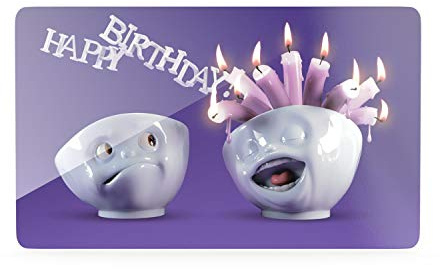 FIFTYEIGHT PRODUCTS / Tassen / Frühstücksbrettchen „Happy Birthday ( Resopal, 14x23x1 cm, Lila, Made in Germany)