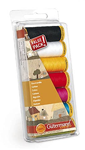 Gutermann 731145 Nähgarn, Baumwolle, 16 x 2.3 x 6.8 cm, Mehrfarbig