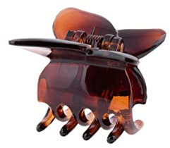 K164-003 – Lot de 2 pinces pour cheveux papillon 2 cm Marron tortue – Pinces à cheveux