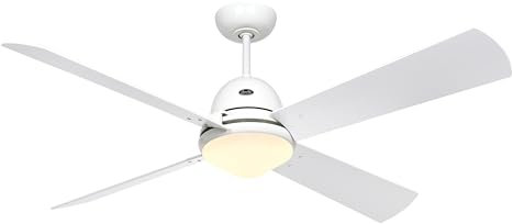 CasaFan LIBECCIO Deckenventilator mit LED Deckenleuchte, Flexibler Ventilator mit wahlweise 2-4 Wendeflügeln & dimmbarer Milchglas-Deckenlampe, 3 Stufen mit Fernbedienung, für Räume bis 35 qm