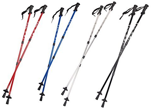 Eurobatt Nordic Walking Stöcke Stock Set 2 Stücke Paar Trekking Wander Länge 65-135cm Farbvarianten Walkingstöcke Anti-Shock Dämpfungssystem (Blau)