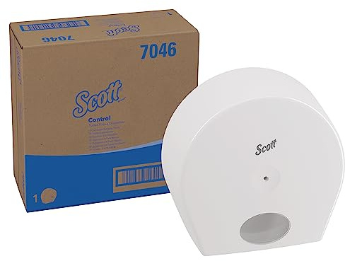 Scott Control Toilettenpapier-Spender 7046 – 1 x Spender für Toilettenpapier-Rollen, weiß