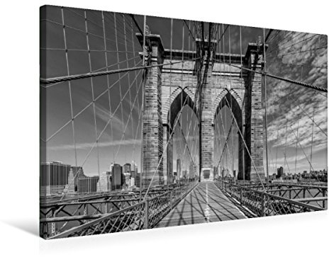 Premium Textil-Leinwand 75 x 50 cm Quer-Format NEW YORK CITY Brooklyn Bridge | Wandbild, HD-Bild auf Keilrahmen, Fertigbild auf hochwertigem Vlies, Leinwanddruck von Melanie Viola