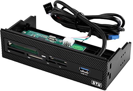 Richer-R PC Internal Card Reader, Multi-Function Super Speed PC Front Panel Card Reader,USB 3.0 Port M2 SD MS XD CF TF Card Dashboard Front Panel