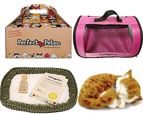 Perfect Petzzz Katze, Plüsch, Orange Tabby + Red Tote, der richtig atmet the Breathing Puppy