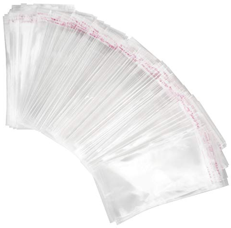 Chudian 400 Stück Selbstklebend Plastiktüte Cellophantüte Flachbeutel für Süßigkeiten Kekse Gebäck Schokolade Bäckerei Transparente klein OPP Tüten (8x16cm)