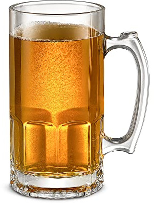 LUXU 35 OZ Beer Mugs,Heavy Large Beer Glasses with Handle,Classic Beer Mug glasses,Style Extra Large Glass Beer Stein Super Mug