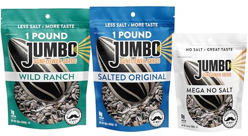 JUMBO SUNFLOWER SEEDS MEGA PACK BUNDLE (6 Original, 6 Ranch, 12 Mega No Salt)