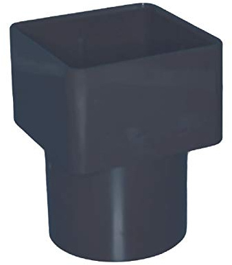 Anthracite Grey Square to Round Downpipe Adaptor Connector, Freeflow Systems