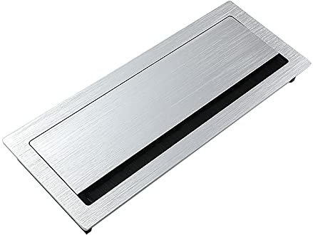 Wire Organizer Rectangle Cable Grommet Hole Cover for Computer Desk, Aluminum Alloy Desktop Cable Hole Cover Organizers
