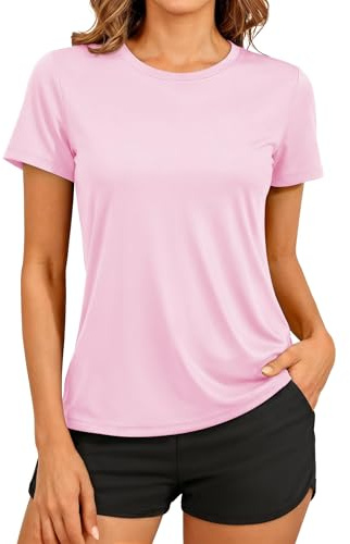 TACVASEN Women's T-Shirt Short Sleeve Outdoor Sport Shirt Quick Dry UV Protection UPF 50+ Tops Quick Dry Summer Running T Shirt