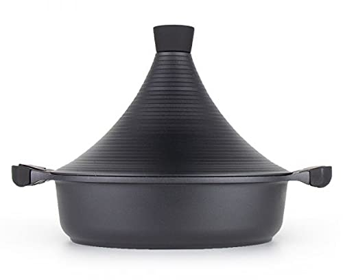 Marokkanische Tajine Agadir Ø 32 cm Keramik Induktion Schwarz, Tagine, Tajin, Tagen, Gartopf zum Kochen